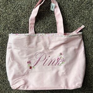 Pink VE Floral Tote Bag